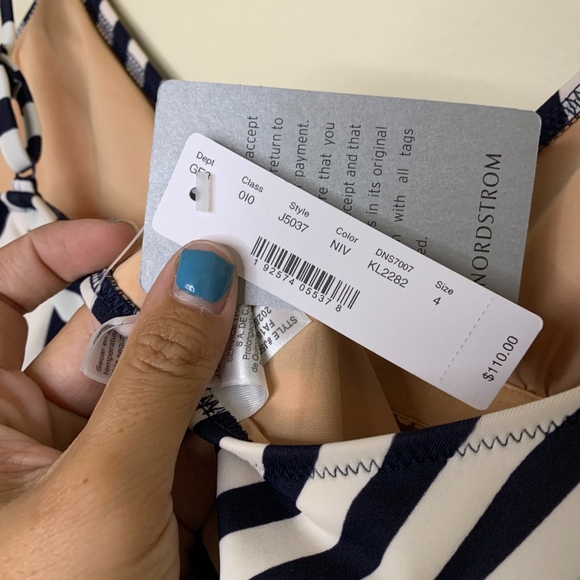 ⚡️SOLD⚡️J.Crew paneled v-neck stripe one piece - Picture 7 of 7